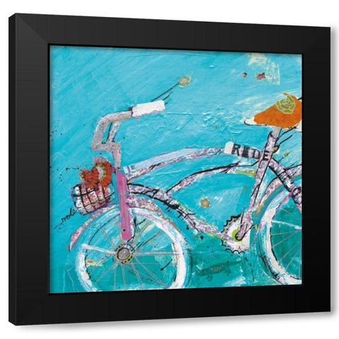 Ride Blue Pink Black Modern Wood Framed Art Print by Day, Kellie