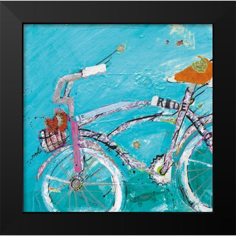 Ride Blue Pink Black Modern Wood Framed Art Print by Day, Kellie