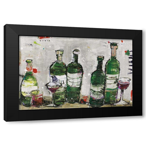 Win Win Green Grey Black Modern Wood Framed Art Print by Day, Kellie