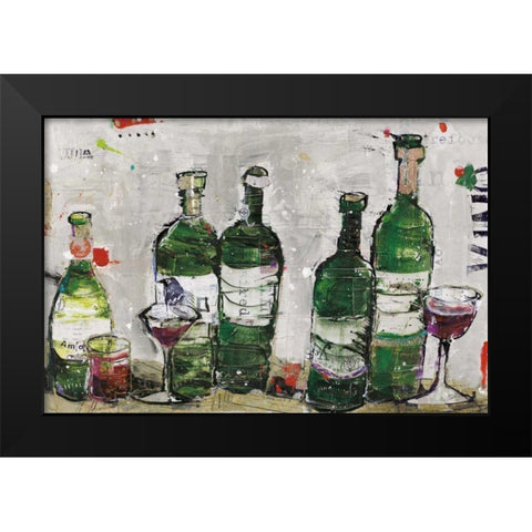 Win Win Green Grey Black Modern Wood Framed Art Print by Day, Kellie