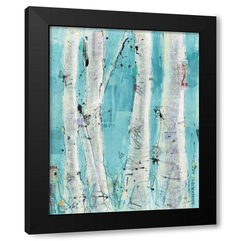 Love Aqua Black Modern Wood Framed Art Print by Day, Kellie