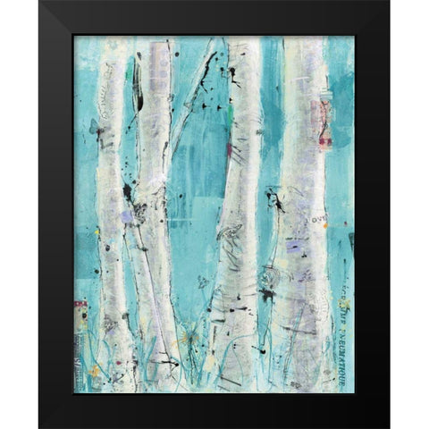 Love Aqua Black Modern Wood Framed Art Print by Day, Kellie