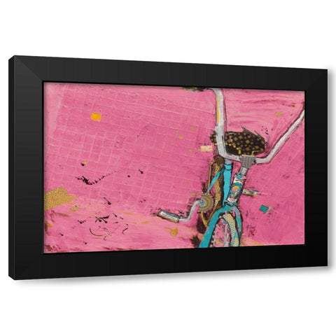 Perky Ts Pink Aqua Crop Black Modern Wood Framed Art Print with Double Matting by Day, Kellie