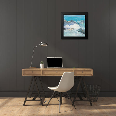 The Sun Never Says II Aqua Black Modern Wood Framed Art Print by Day, Kellie