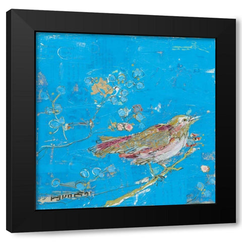 Birds of a Feather v2 Blue Black Modern Wood Framed Art Print by Day, Kellie