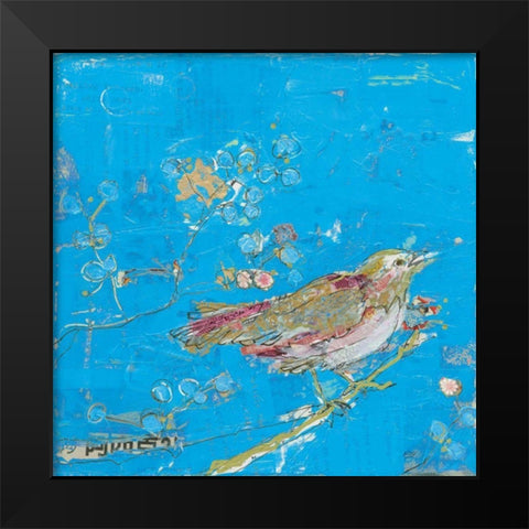 Birds of a Feather v2 Blue Black Modern Wood Framed Art Print by Day, Kellie