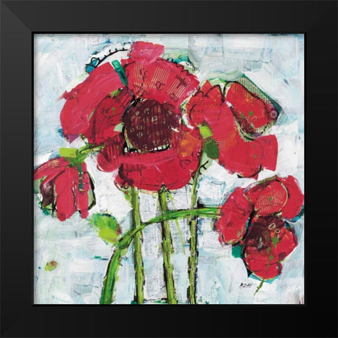 POP Square with Magenta Black Modern Wood Framed Art Print by Day, Kellie