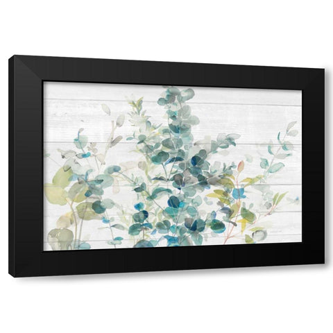 Eucalyptus I on Shiplap Crop Black Modern Wood Framed Art Print by Nai, Danhui