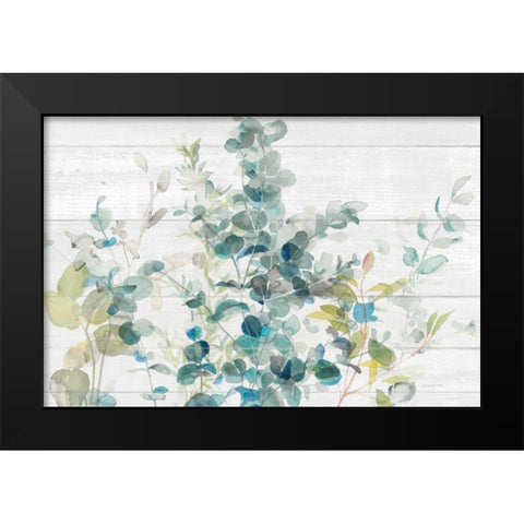 Eucalyptus I on Shiplap Crop Black Modern Wood Framed Art Print by Nai, Danhui