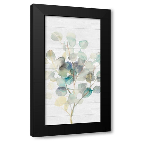 Eucalyptus III on Shiplap Crop Black Modern Wood Framed Art Print with Double Matting by Nai, Danhui