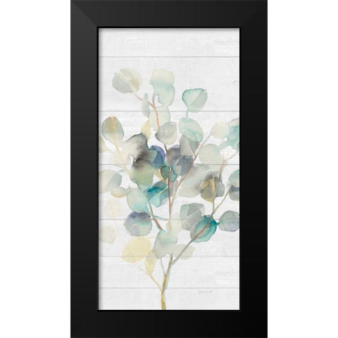 Eucalyptus III on Shiplap Crop Black Modern Wood Framed Art Print by Nai, Danhui