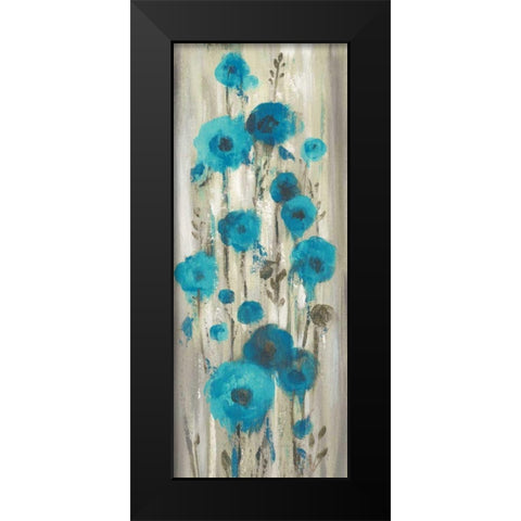 Roadside Flowers I Blue Crop Black Modern Wood Framed Art Print by Vassileva, Silvia