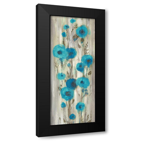Roadside Flowers II Blue Crop Black Modern Wood Framed Art Print by Vassileva, Silvia