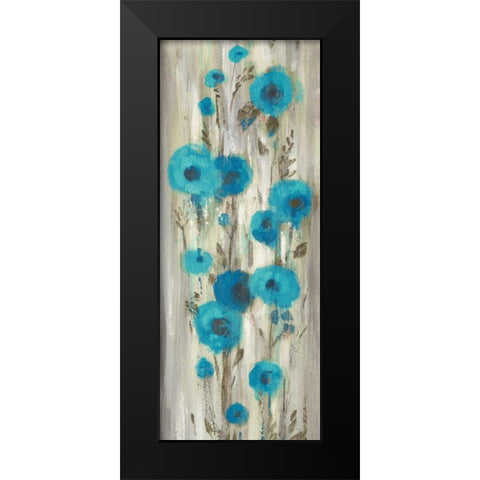 Roadside Flowers II Blue Crop Black Modern Wood Framed Art Print by Vassileva, Silvia