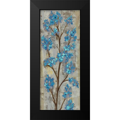 Almond Branch I Blue Crop Black Modern Wood Framed Art Print by Vassileva, Silvia