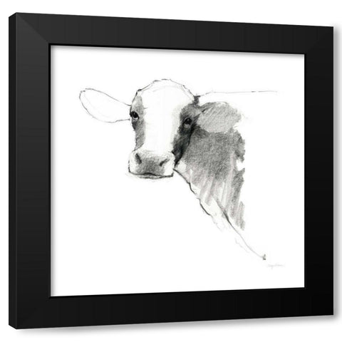 Cow II Dark Square Black Modern Wood Framed Art Print with Double Matting by Tillmon, Avery