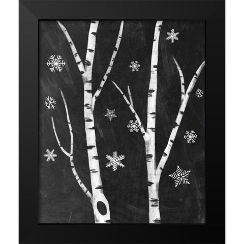 Snowy Birches IV Black Modern Wood Framed Art Print by Urban, Mary