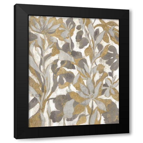 Painted Tropical Screen I Gray Gold Black Modern Wood Framed Art Print with Double Matting by Vassileva, Silvia