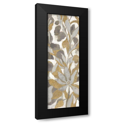 Painted Tropical Screen I Gray Gold Crop Black Modern Wood Framed Art Print with Double Matting by Vassileva, Silvia
