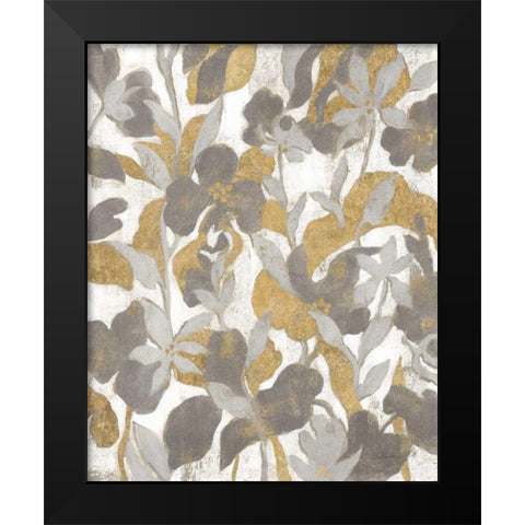 Painted Tropical Screen II Gray Gold Black Modern Wood Framed Art Print by Vassileva, Silvia