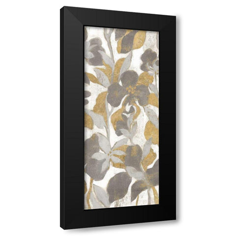 Painted Tropical Screen II Gray Gold Crop Black Modern Wood Framed Art Print by Vassileva, Silvia