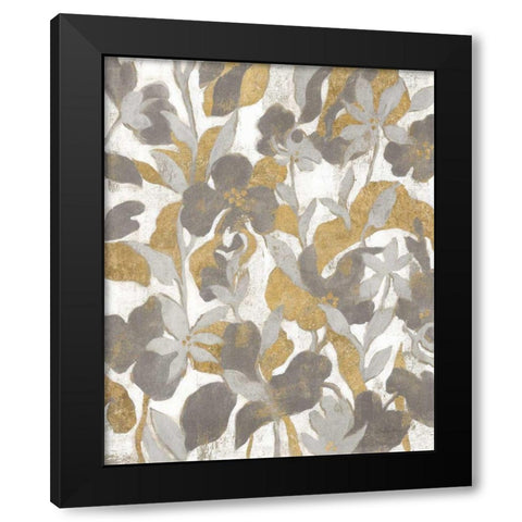 Painted Tropical Screen II Gray Gold Black Modern Wood Framed Art Print by Vassileva, Silvia