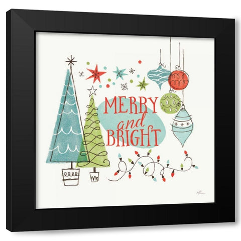 Retro Christmas II Black Modern Wood Framed Art Print with Double Matting by Penner, Janelle