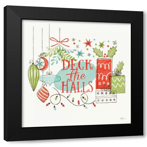 Retro Christmas III Black Modern Wood Framed Art Print with Double Matting by Penner, Janelle