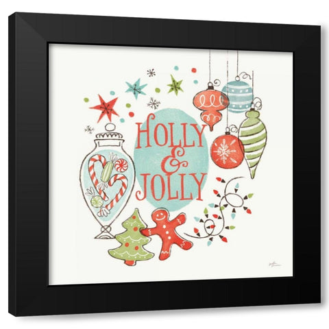 Retro Christmas IV Black Modern Wood Framed Art Print with Double Matting by Penner, Janelle