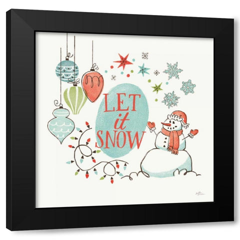 Retro Christmas V Black Modern Wood Framed Art Print with Double Matting by Penner, Janelle