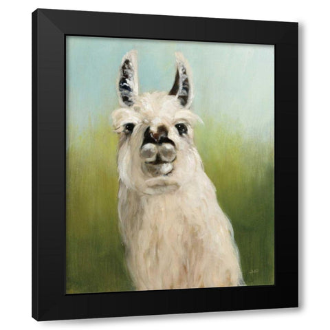 Whos Your Llama I Black Modern Wood Framed Art Print with Double Matting by Purinton, Julia