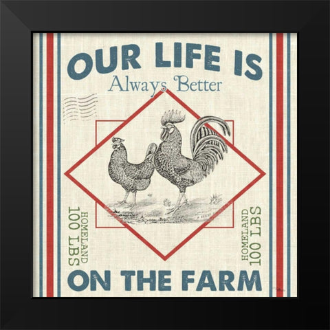 Sweet Farmhouse III Black Modern Wood Framed Art Print by Pela Studio