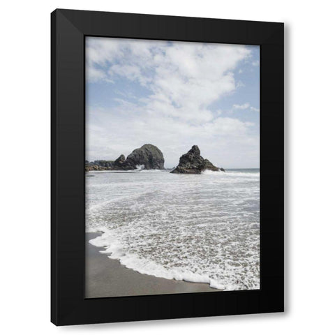Harris Beach Oregon Black Modern Wood Framed Art Print by Audit, Lisa