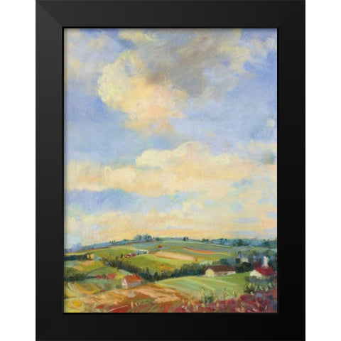 Farm Fields Black Modern Wood Framed Art Print by Rowan, Carol