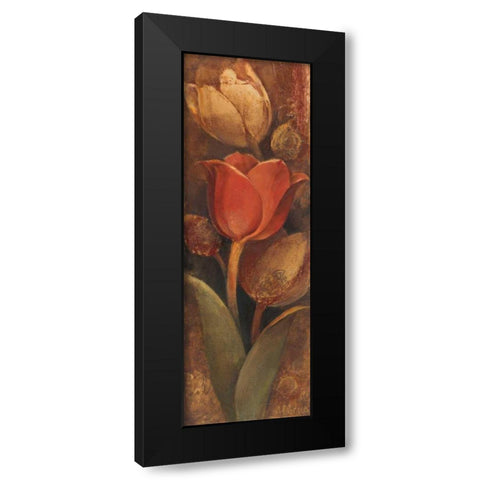 Tulip Shadow II Black Modern Wood Framed Art Print with Double Matting by Hristova, Albena