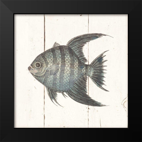 Fish Sketches II Shiplap Black Modern Wood Framed Art Print by Wild Apple Portfolio