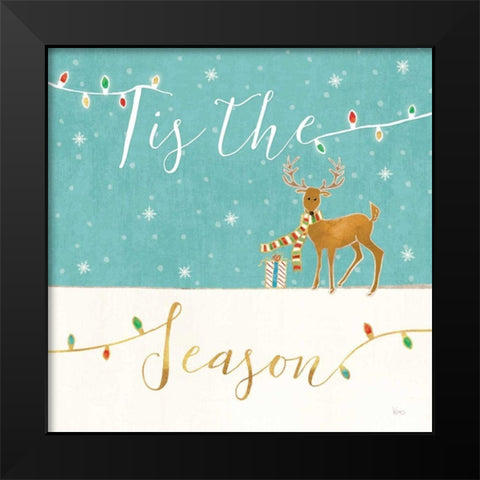 Underlined Christmas III Black Modern Wood Framed Art Print by Charron, Veronique