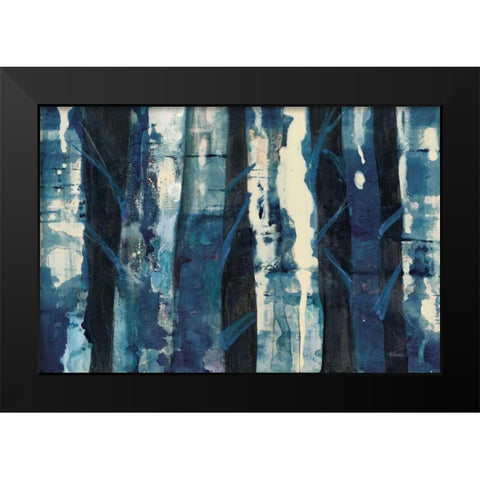 Deep Woods III Indigo Black Modern Wood Framed Art Print by Hristova, Albena
