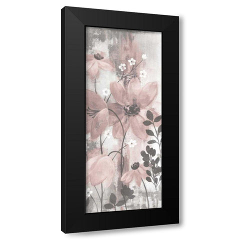 Floral Symphony Blush Gray Crop II Black Modern Wood Framed Art Print by Vassileva, Silvia