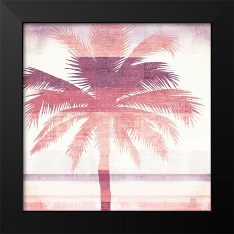 Beachscape Palms II Pink Purple Black Modern Wood Framed Art Print by Mullan, Michael