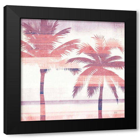 Beachscape Palms III Pink Purple Black Modern Wood Framed Art Print by Mullan, Michael