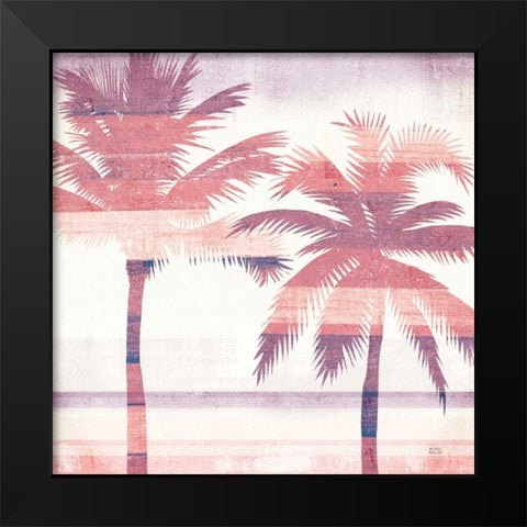 Beachscape Palms III Pink Purple Black Modern Wood Framed Art Print by Mullan, Michael
