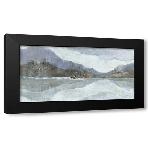 Light Winter Landscape Black Modern Wood Framed Art Print with Double Matting by Hristova, Albena