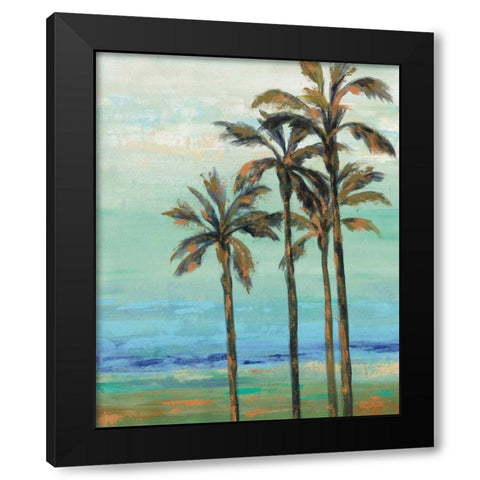 Copper Palms I Black Modern Wood Framed Art Print by Vassileva, Silvia