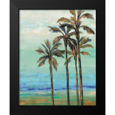 Copper Palms I Black Modern Wood Framed Art Print by Vassileva, Silvia