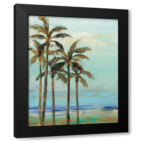 Copper Palms II Black Modern Wood Framed Art Print with Double Matting by Vassileva, Silvia