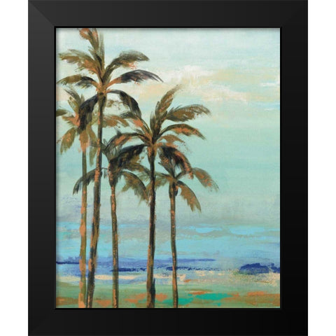 Copper Palms II Black Modern Wood Framed Art Print by Vassileva, Silvia