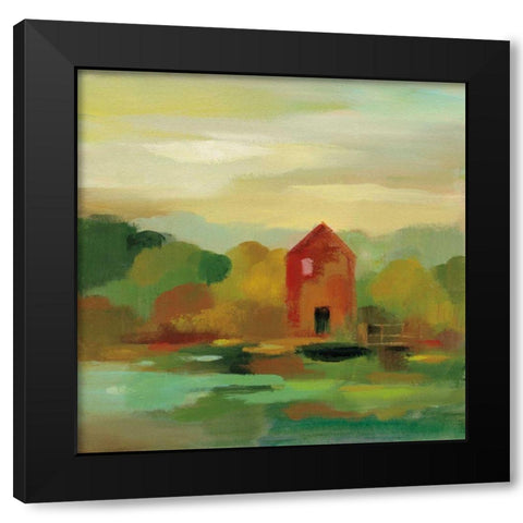 October Farm II Black Modern Wood Framed Art Print with Double Matting by Vassileva, Silvia