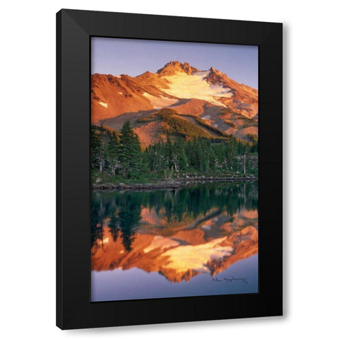 Mount Jefferson Panel II Black Modern Wood Framed Art Print with Double Matting by Audit, Lisa