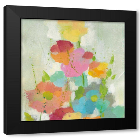 Longstem Bouquet I Square I Black Modern Wood Framed Art Print by Vassileva, Silvia
